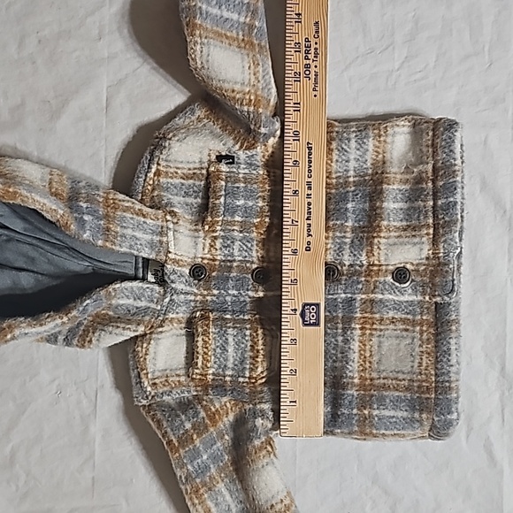 baby b'gosh Baby 3 Month Brown Plaid 2 Pockets Hooded Lined Button Front Jacket - Picture 13 of 14